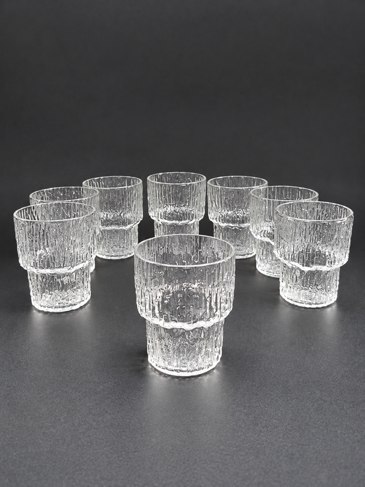 Iittala Paadar Snaps Glasses Set of 8 by Tapio Wirkkala – Vintage Finnish Glassware, 1970s