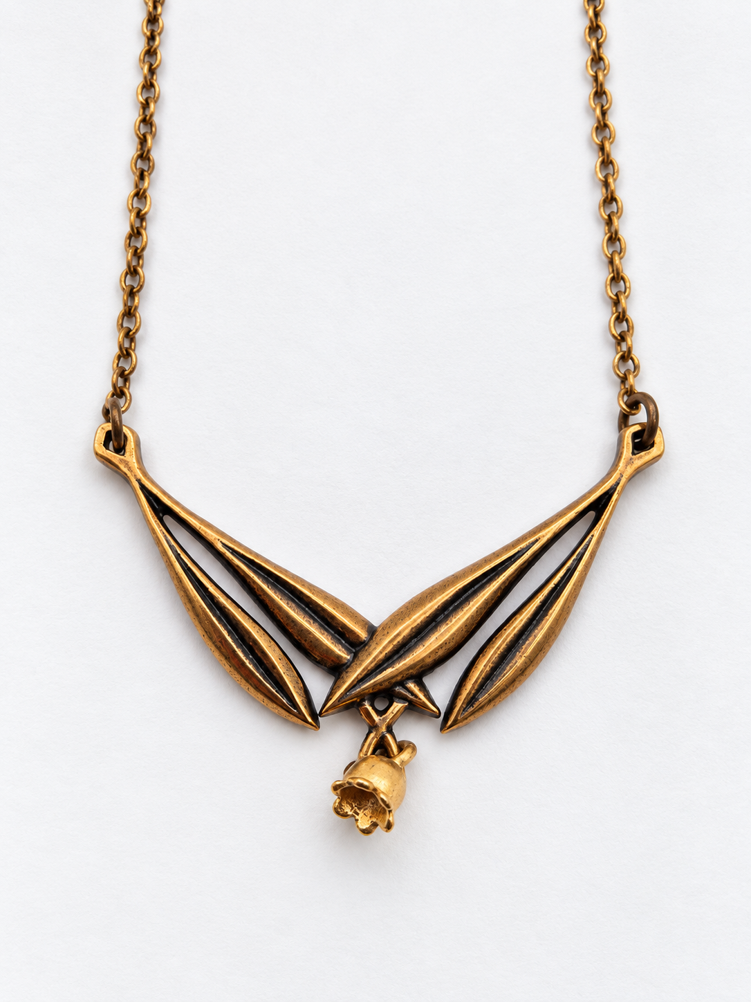 Kalevala Koru Kielo Necklace, Tony Granholm, Bronze, Finnish Vintage Jewelry, Lili of the Valley necklace