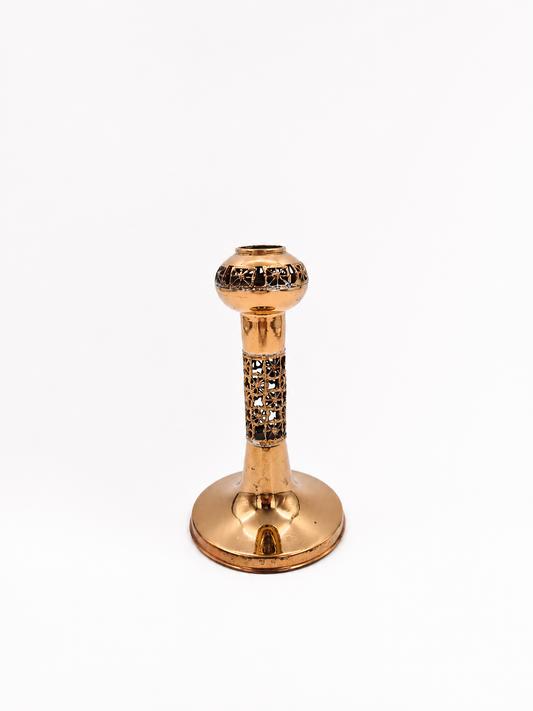 Vintage Pentti Sarpaneva Patinaa-Pitsi Brass Candle Holder | Finnish Brutalist Candlestick | Mid Century Nordic Home Decor | Made in Finland