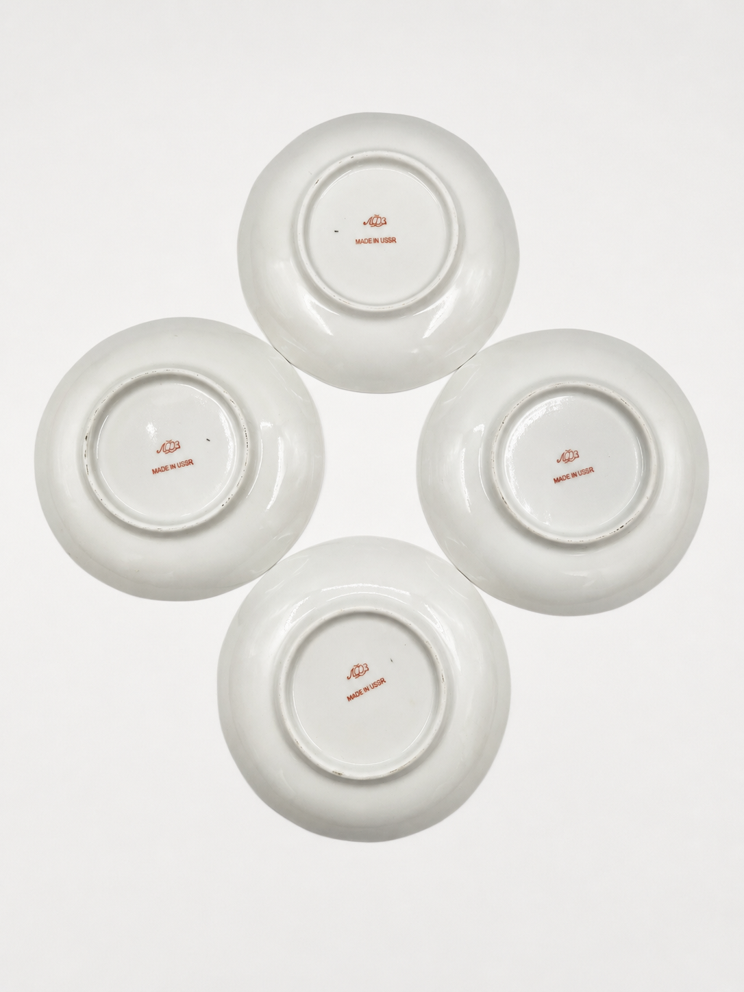 Set of 4 Vintage Lomonosov LFZ Tea Cup & Saucer