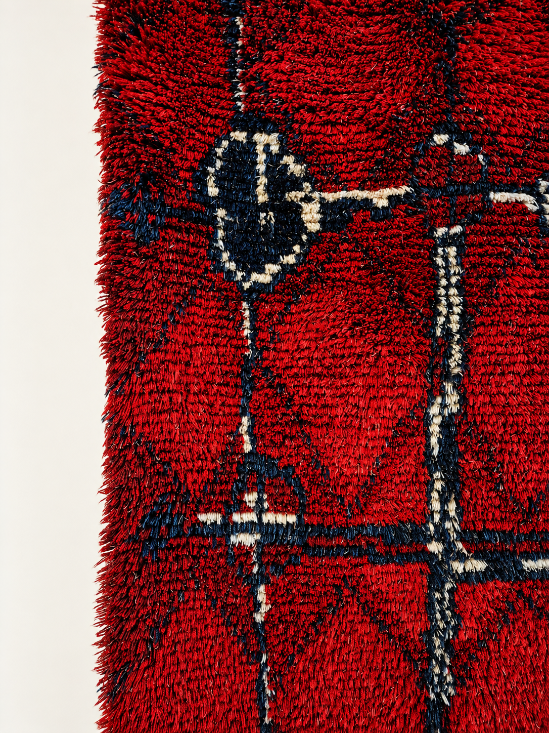 Vintage Finnish Ryijy “Noitarumpu” by Raija Gripenberg – Helmi Vuorelma 1960s Wool Wall Rug