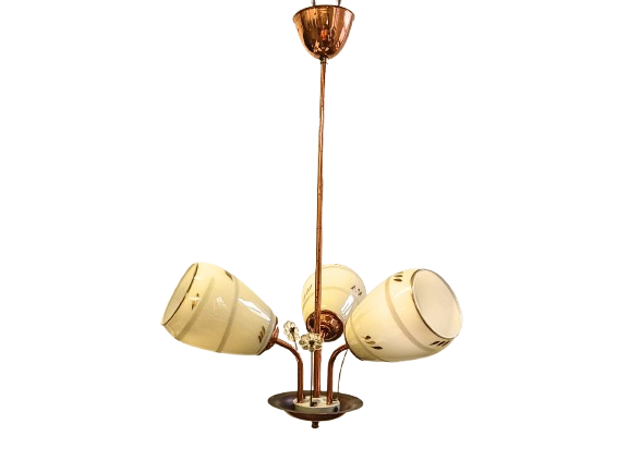 Vintage Aris Ceiling Lamp from the 1950s, Brass Mid-Century Modern, Finnish Retro Design