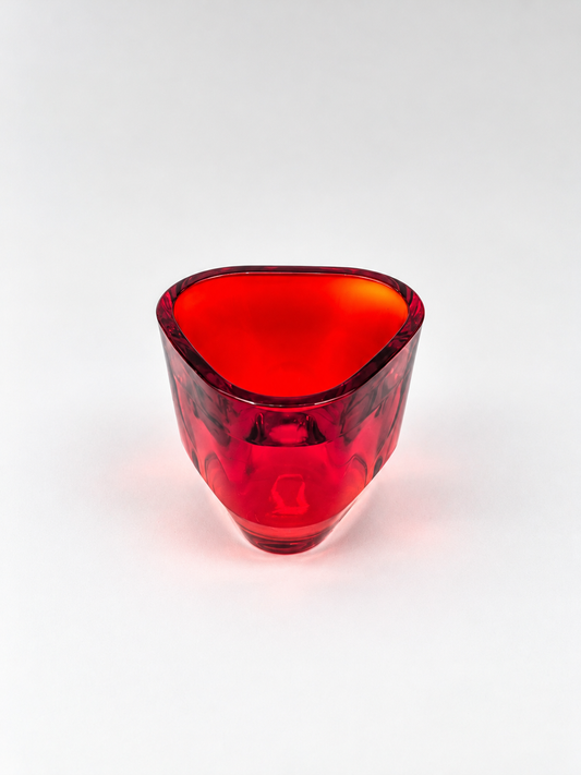 Vintage Iittala Tris Red Candle Holder | Alfredo Häberli Design | Finnish Glass Tealight Votive | Scandinavian Decor