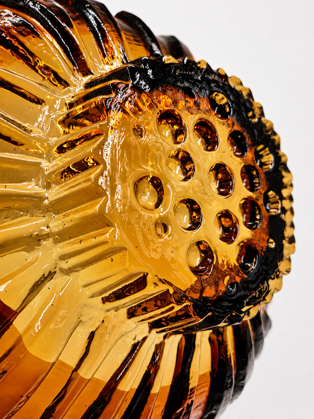 Vintage Humppila Tokka Glass Bowl, Tauno Wirkkala, Amber Finnish Art Glass