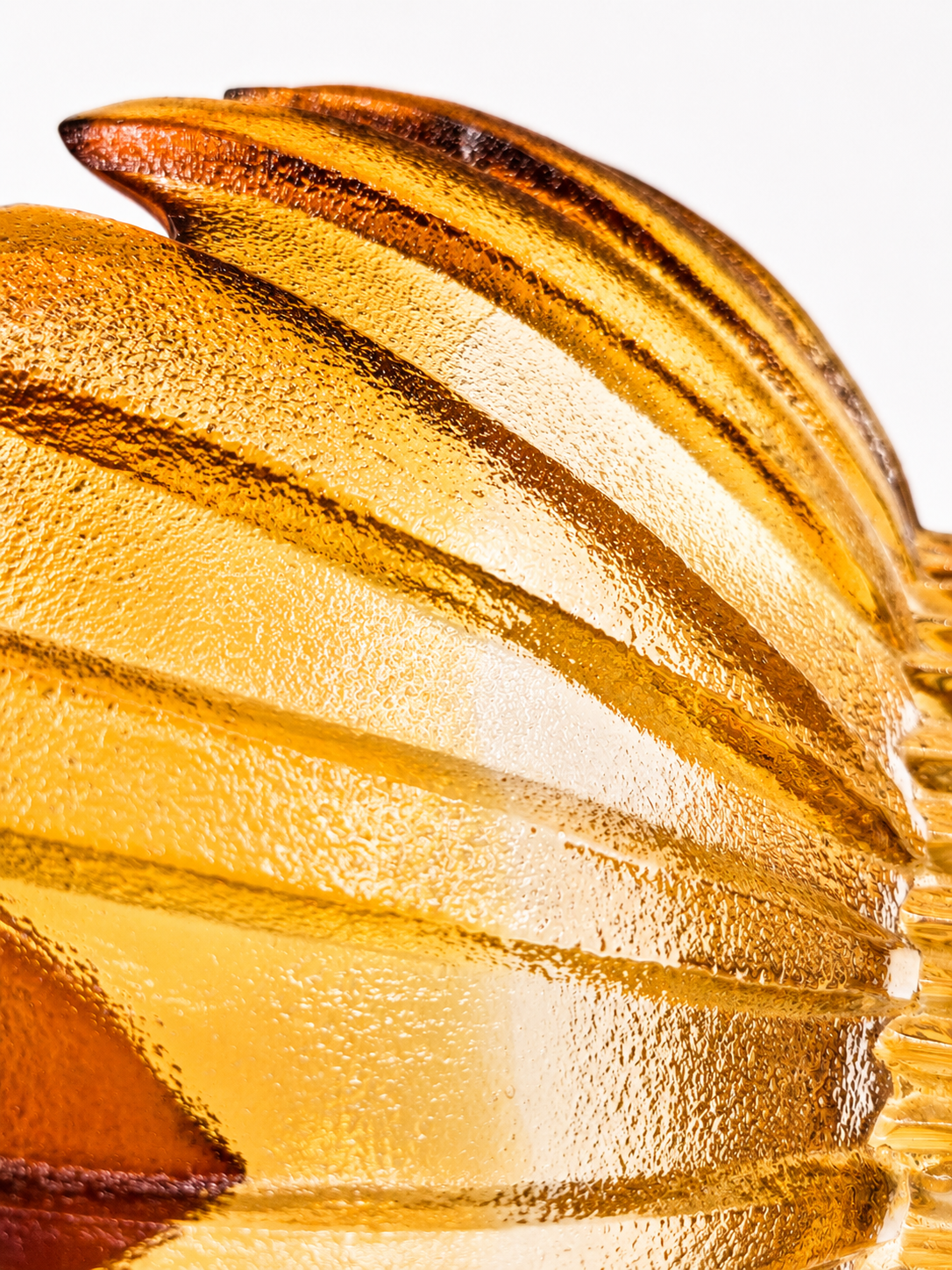 Vintage Humppila Tokka Bowl by Tauno Wirkkala, Amber Glass Bowl, Finnish Art Glass, 1970s Kalevala Series