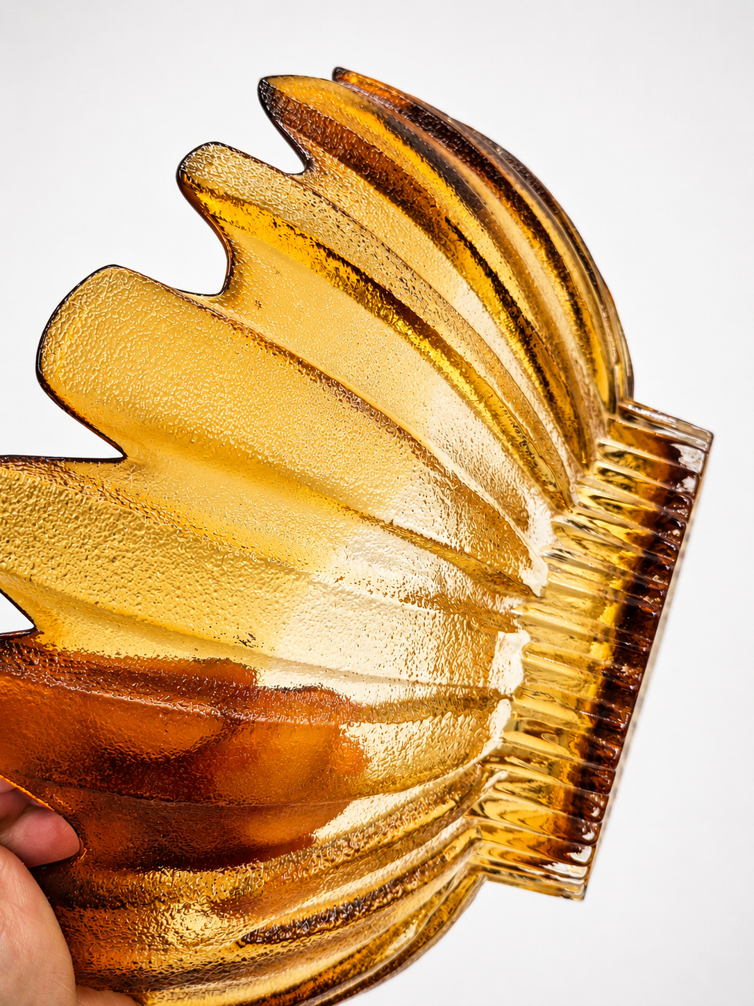 Vintage Humppila Tokka Bowl by Tauno Wirkkala, Amber Glass Bowl, Finnish Art Glass, 1970s Kalevala Series