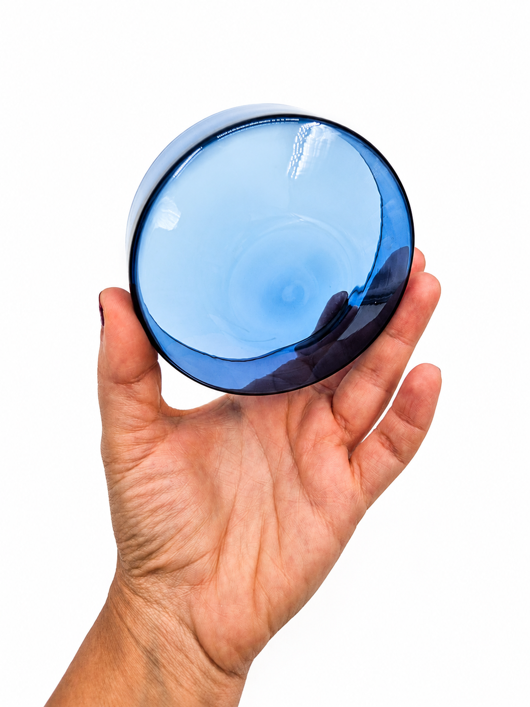 Set of 8 Vintage Iittala i-line Blue Glass Bowls, Timo Sarpaneva, Finnish Mid-Century Design