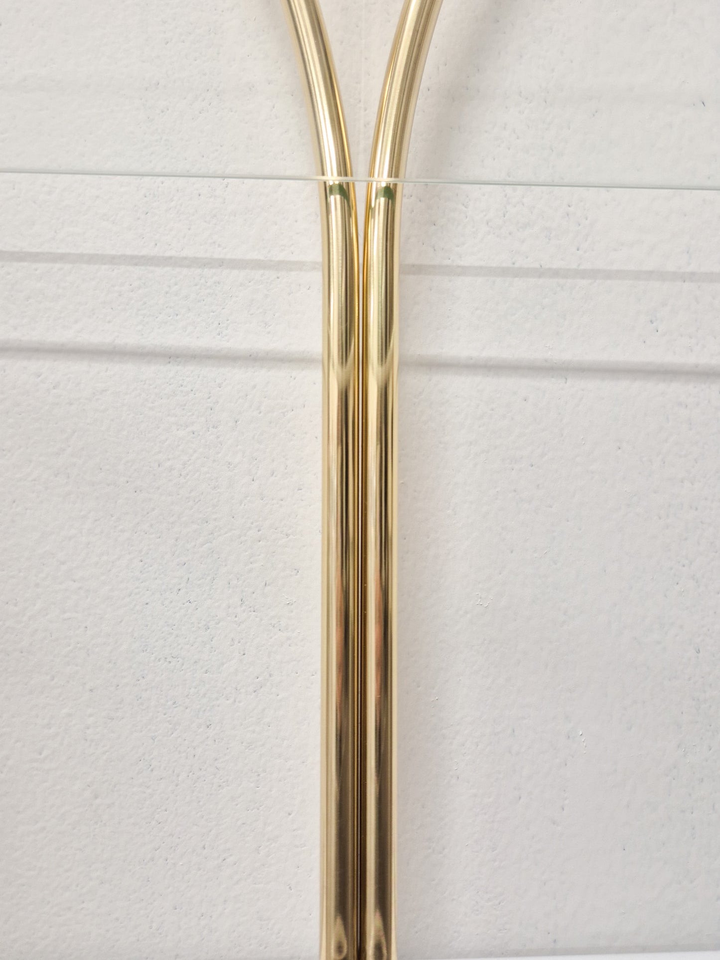 Vintage Finnish Side Tables (Pair) – White Metal, Glass & Brass | Messin Oy