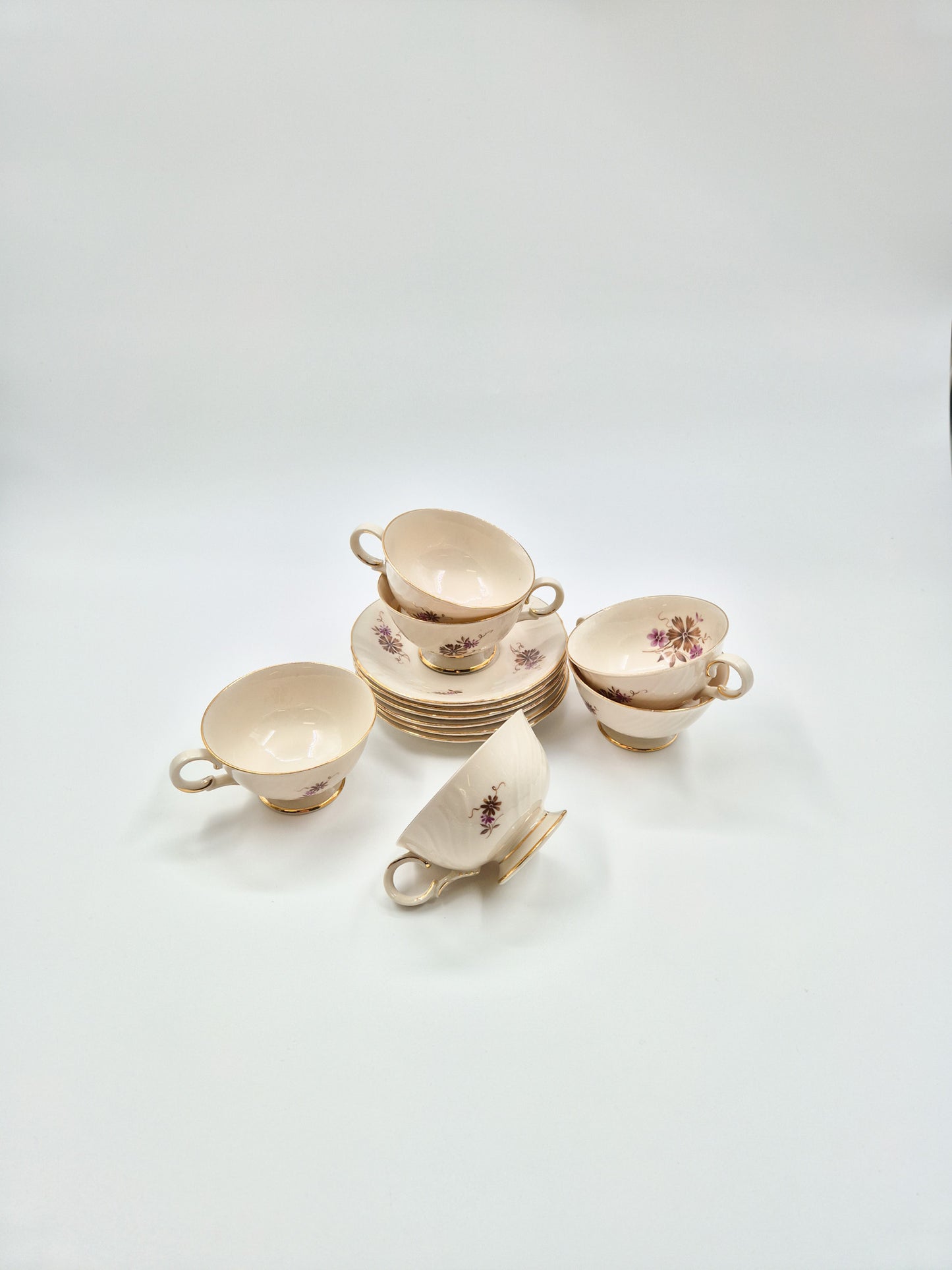 Set of 6 Arabia Raili Coffee Cups and Saucers – Vintage Finnish Porcelain Coffee Set