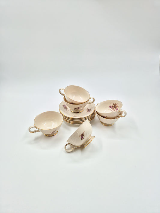 Set of 6 Arabia Raili Coffee Cups and Saucers – Vintage Finnish Porcelain Coffee Set