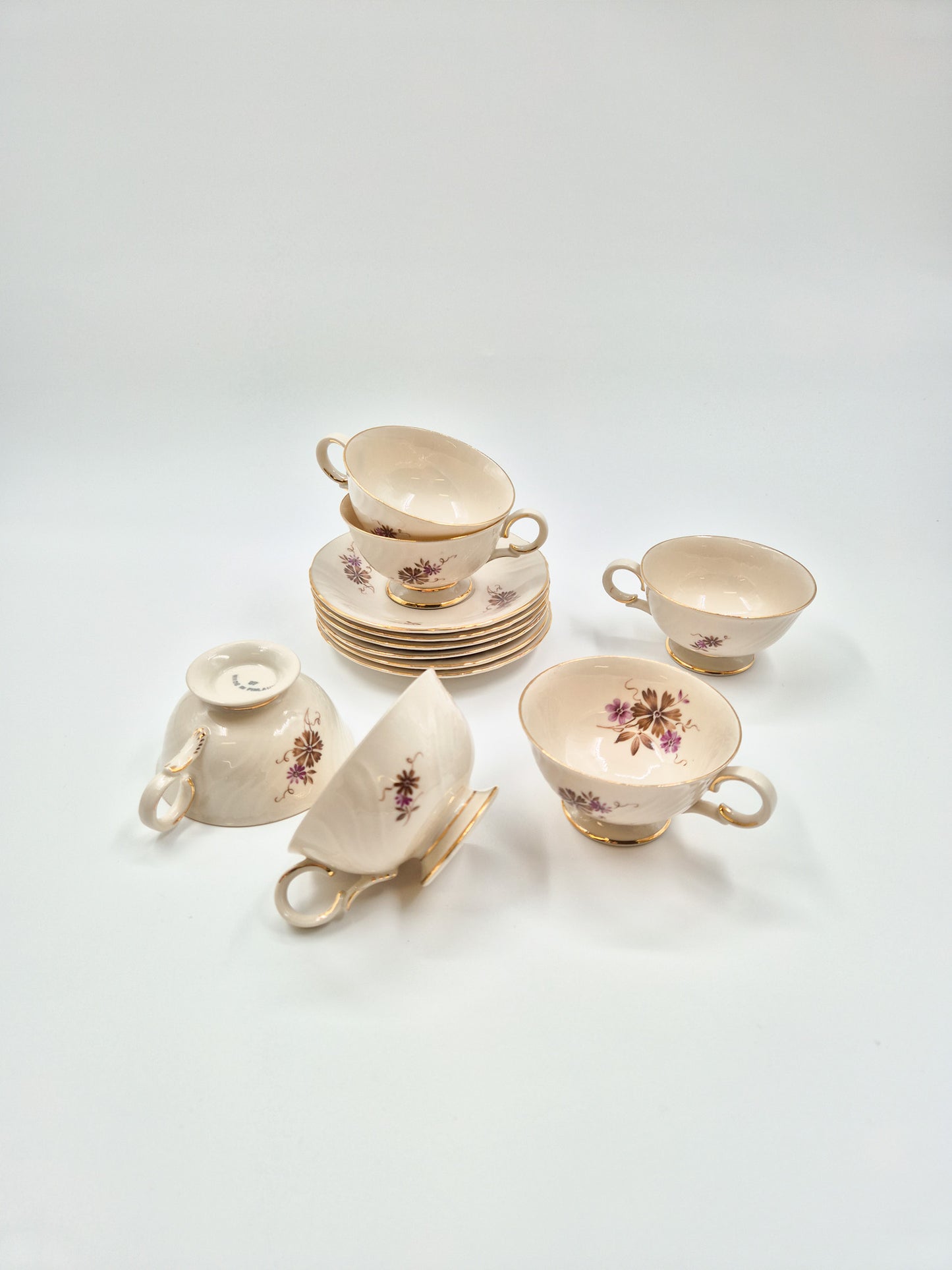 Set of 6 Arabia Raili Coffee Cups and Saucers – Vintage Finnish Porcelain Coffee Set