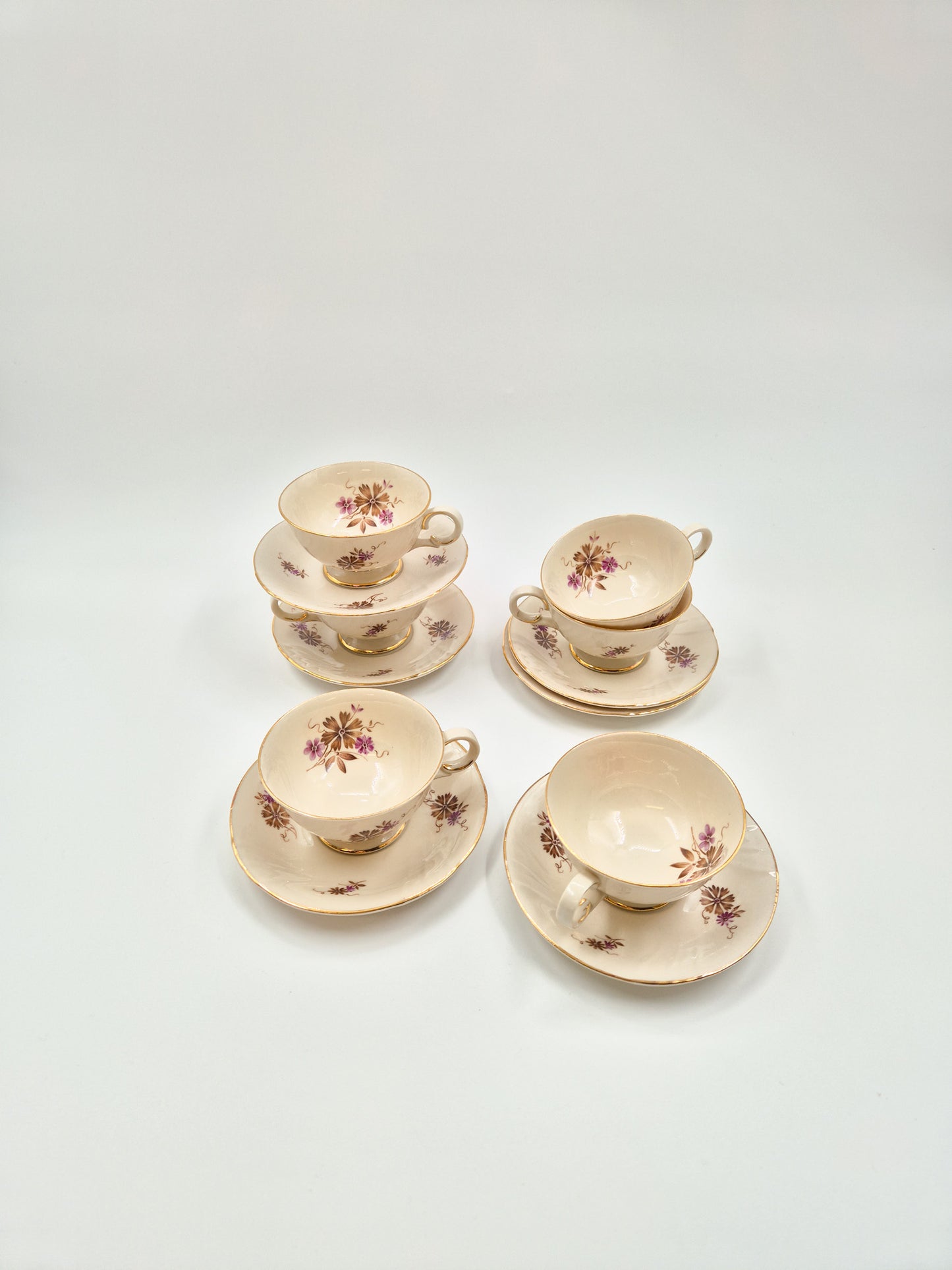 Set of 6 Arabia Raili Coffee Cups and Saucers – Vintage Finnish Porcelain Coffee Set