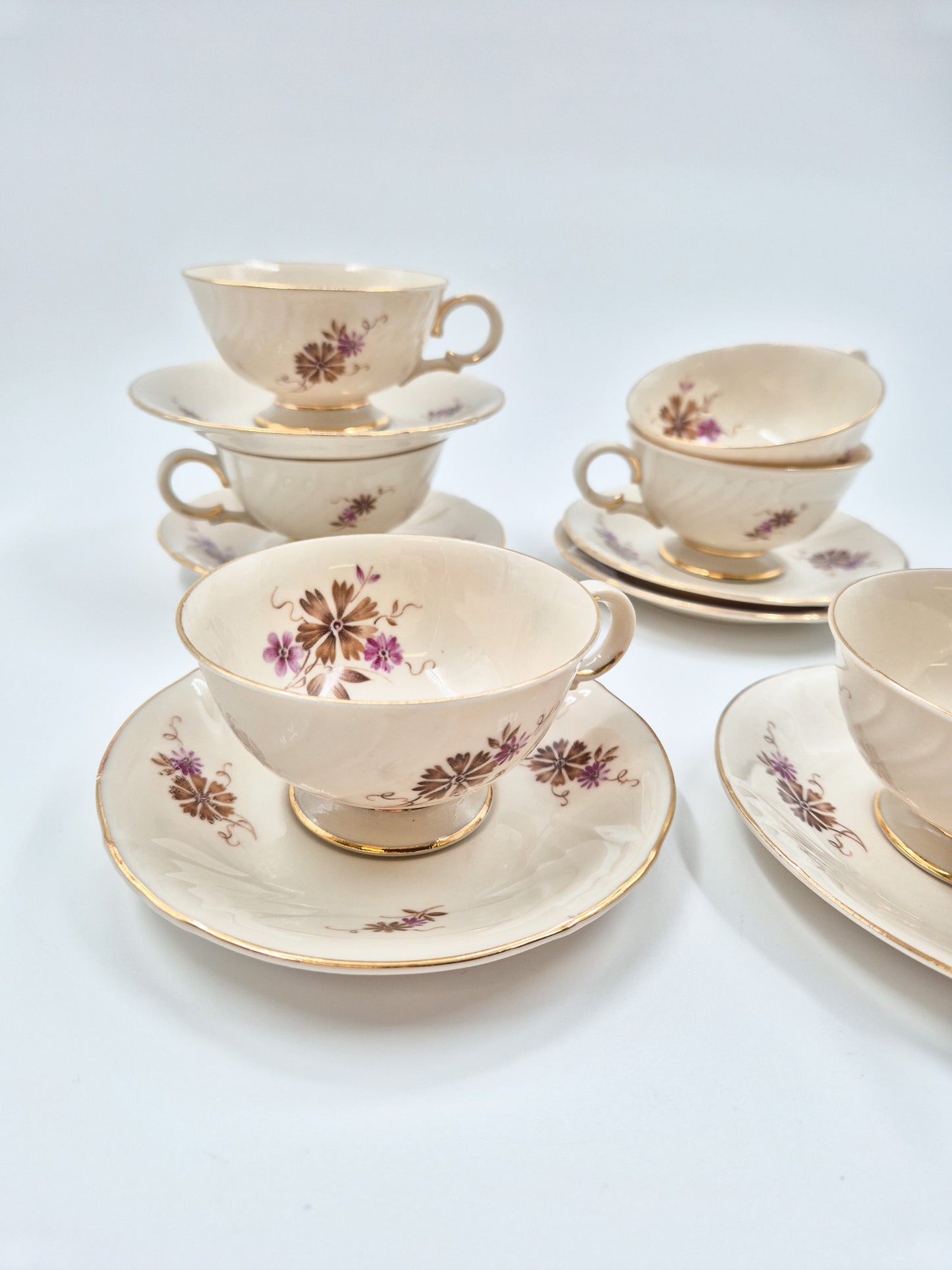 Set of 6 Arabia Raili Coffee Cups and Saucers – Vintage Finnish Porcelain Coffee Set