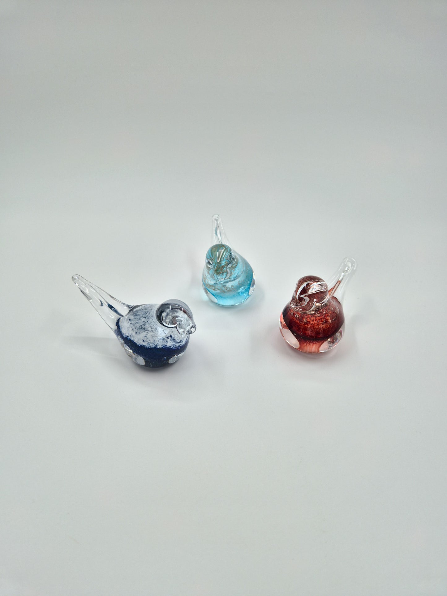 Vintage Set of 3 Art Glass Birds – Hand Blown Mini Glass Bird Figurines