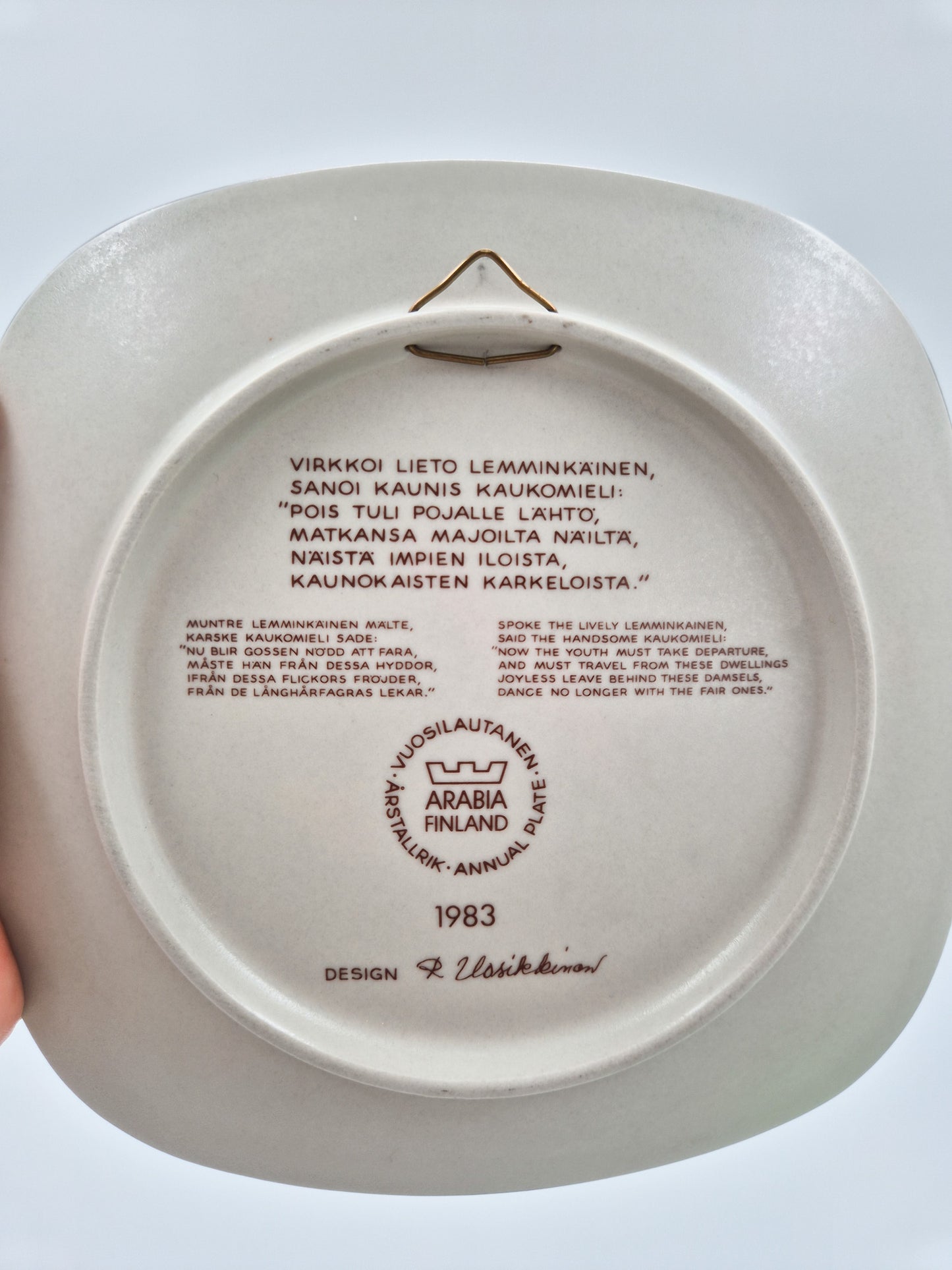 Arabia Kalevala Annual Plate 1983