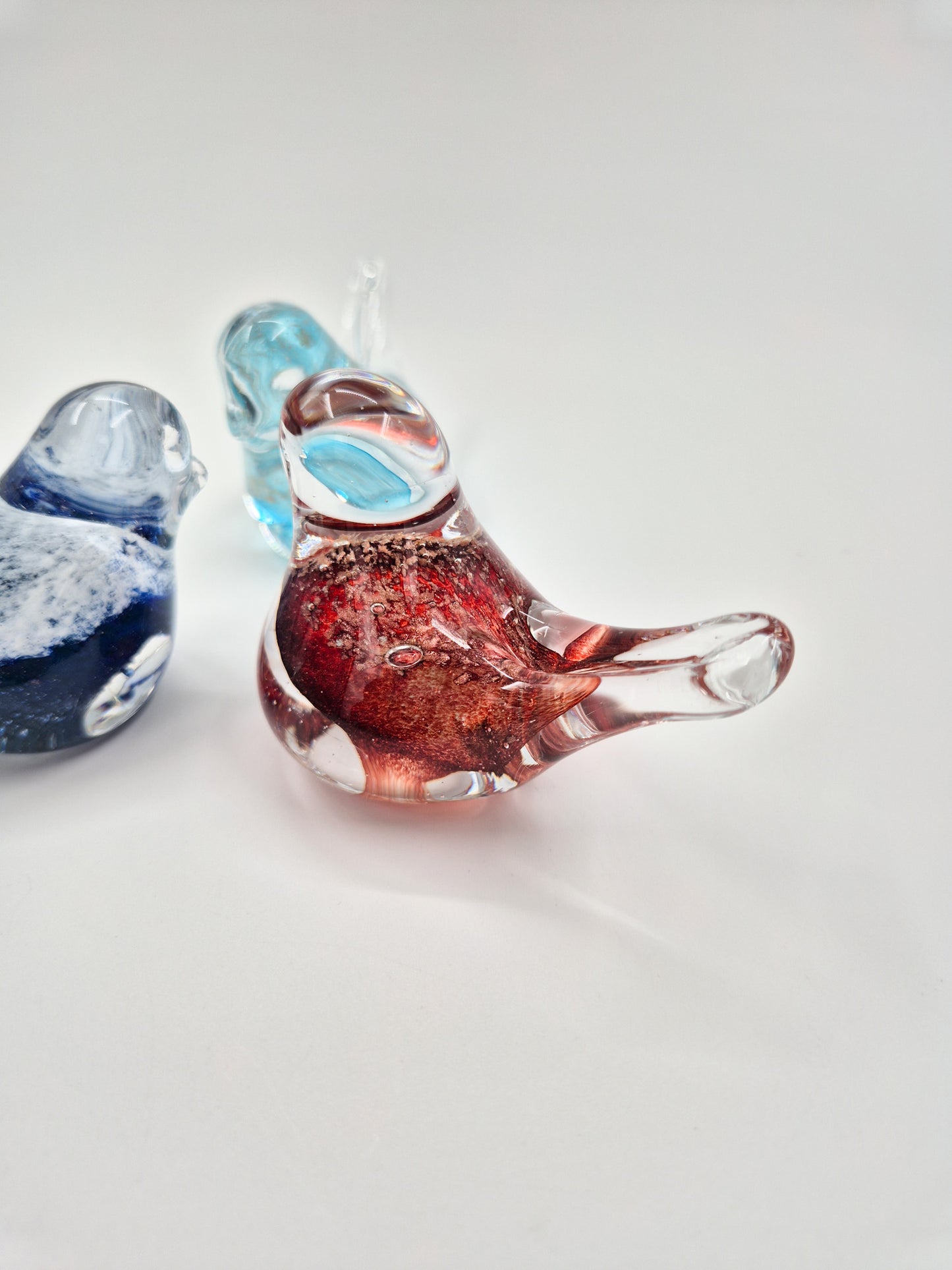 Vintage Set of 3 Art Glass Birds – Hand Blown Mini Glass Bird Figurines