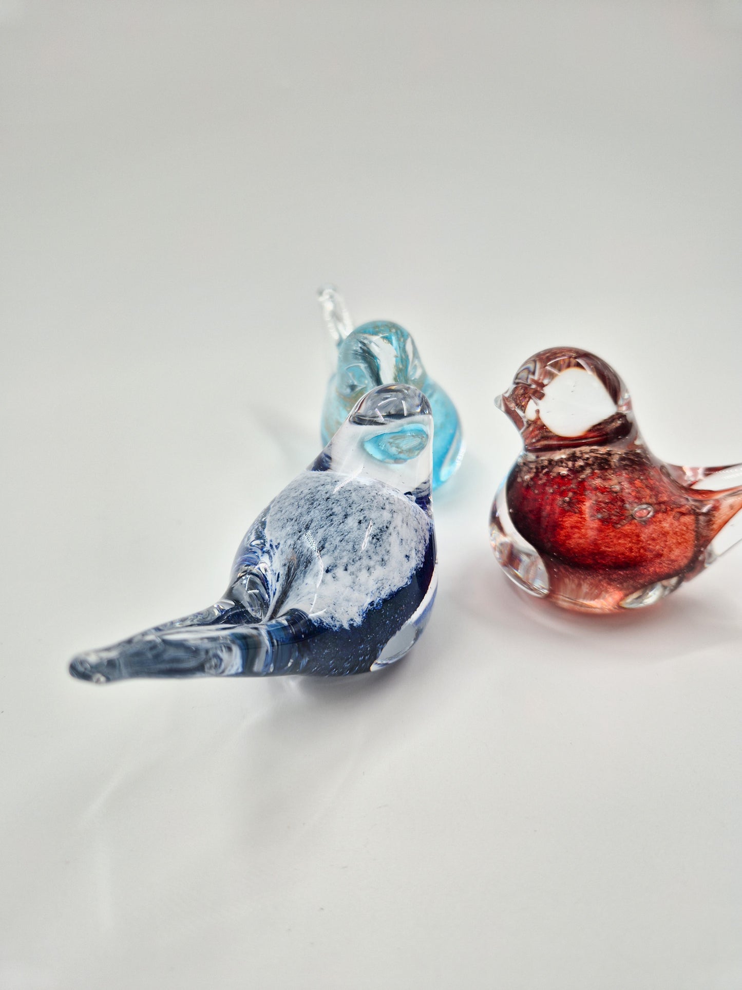 Vintage Set of 3 Art Glass Birds – Hand Blown Mini Glass Bird Figurines