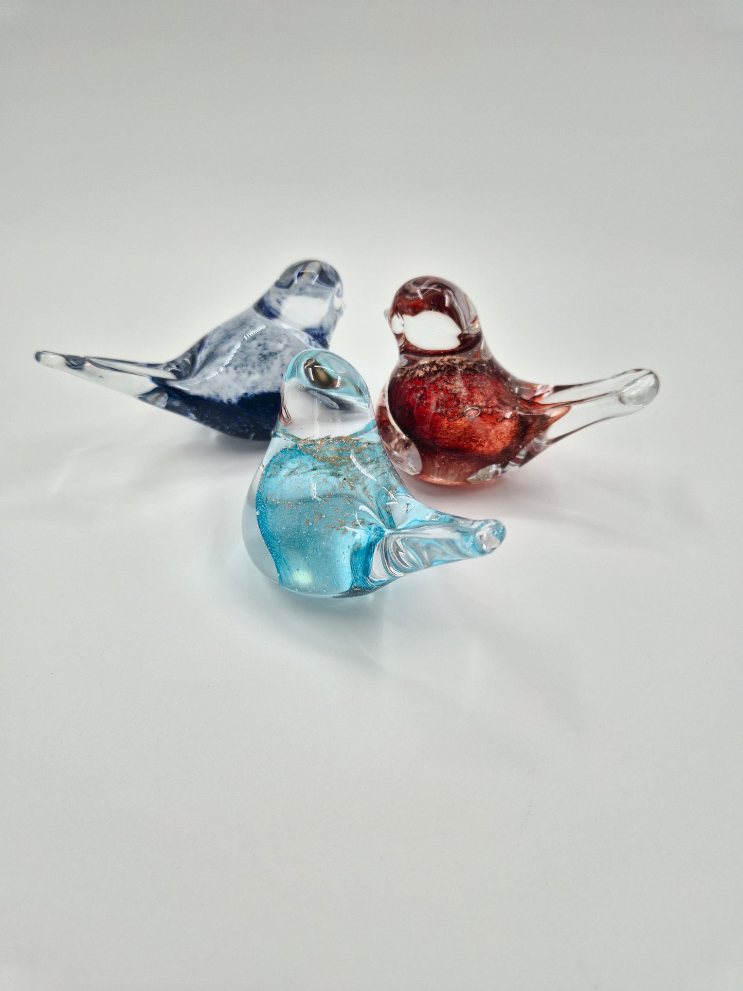 Vintage Set of 3 Art Glass Birds – Hand Blown Mini Glass Bird Figurines
