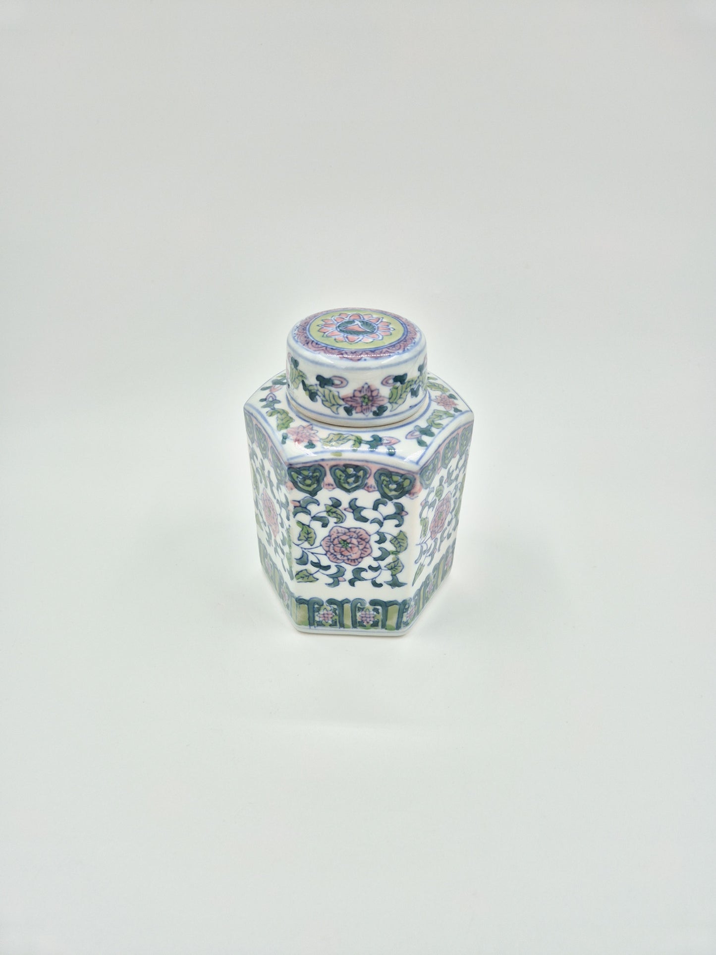 Vintage Chinese Porcelain Tea Jar with Lid