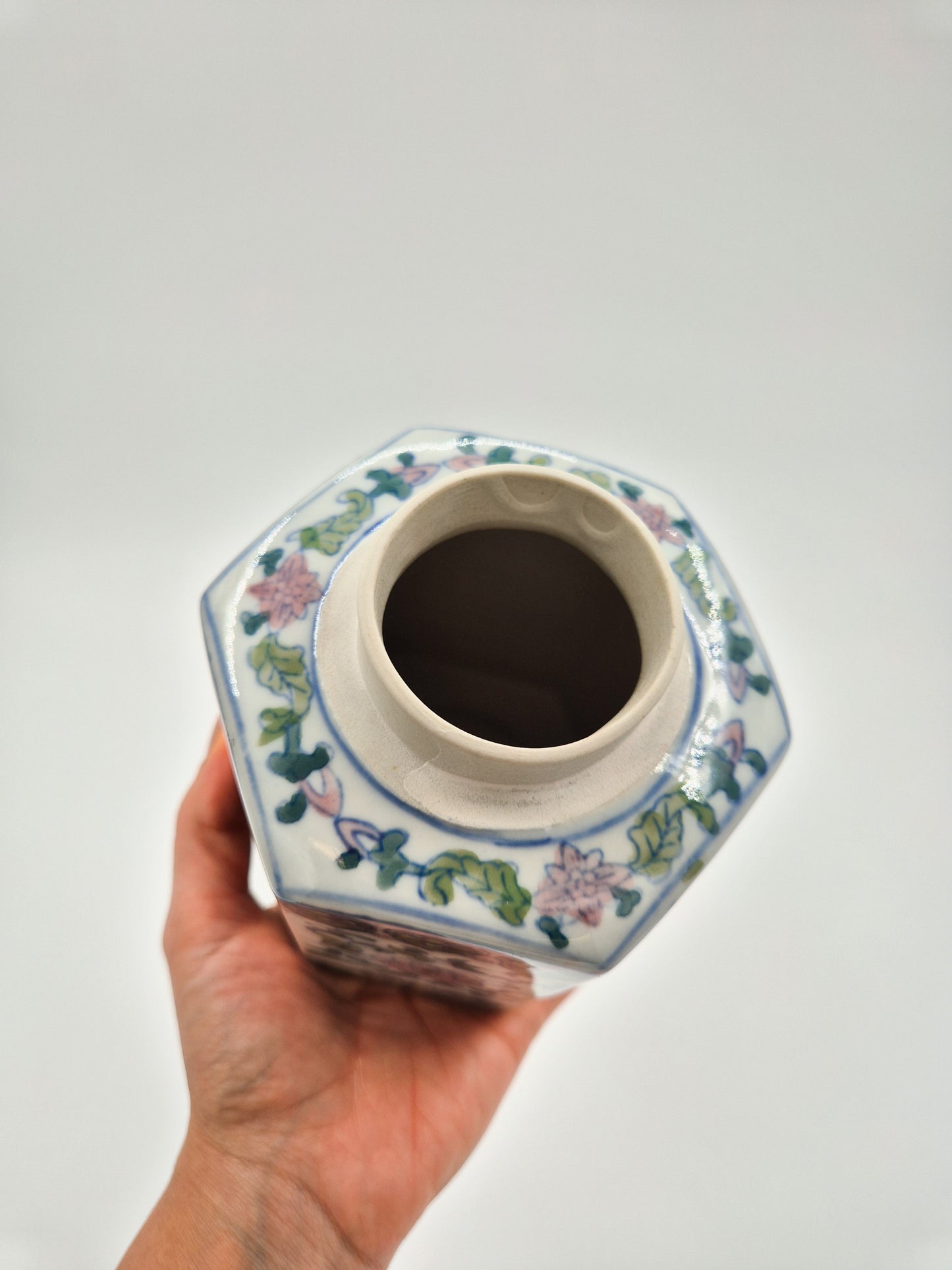 Vintage Chinese Porcelain Tea Jar with Lid