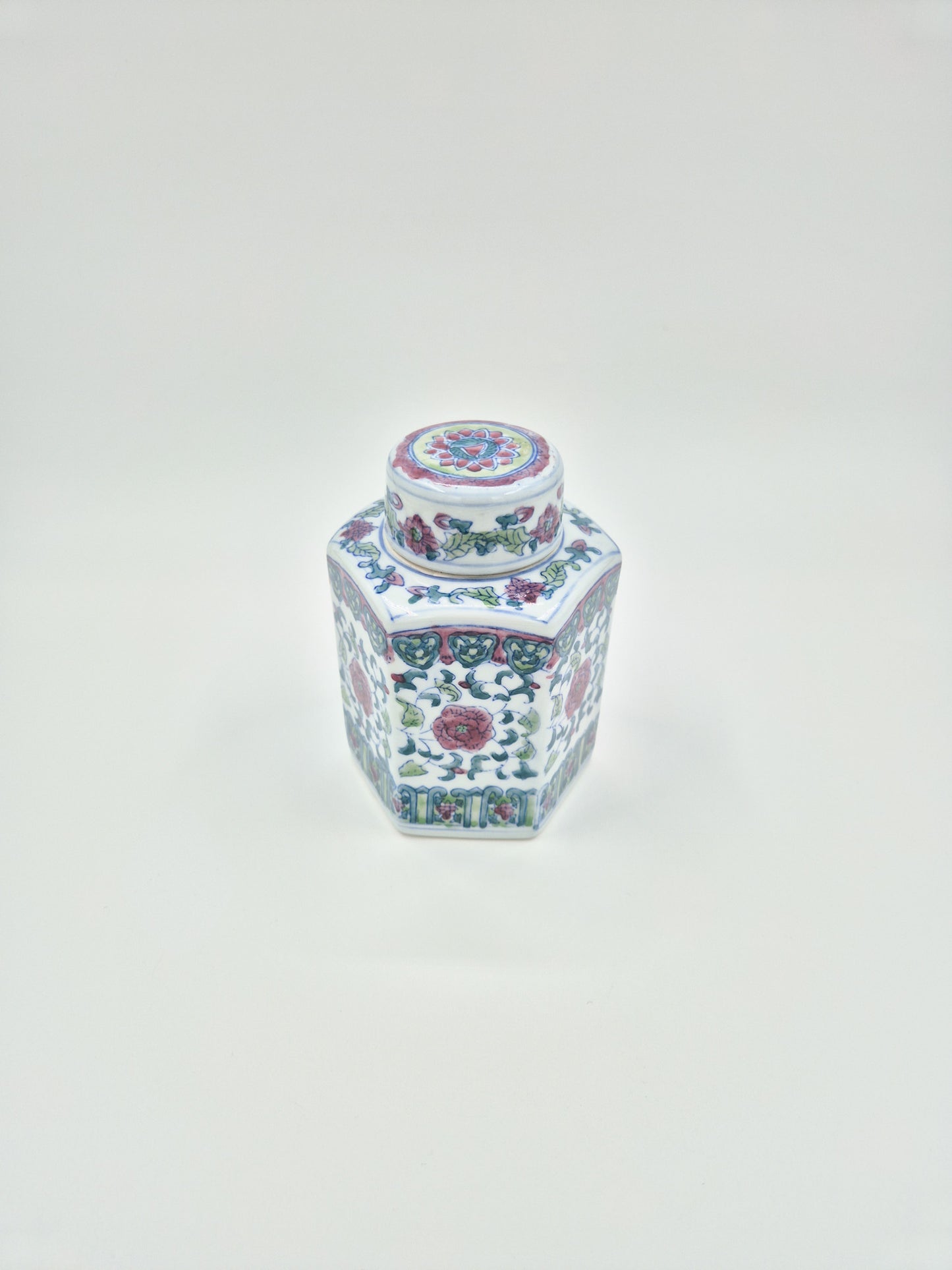 Vintage Chinese Porcelain Tea Jar with Lid