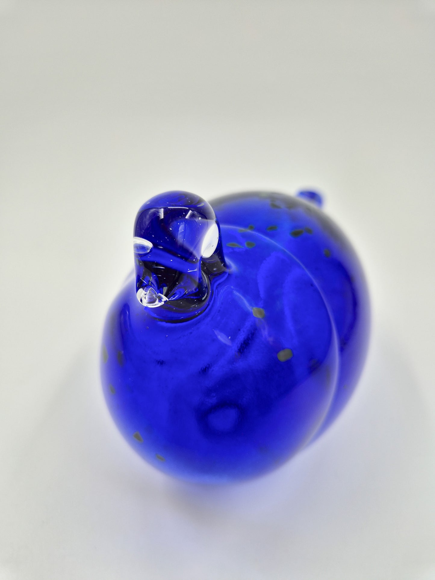 Espoon Taidelasi Glass Bird – Vintage Finnish Art Glass Sculpture – Dark Blue Hand Blown Glass Bird Figurine