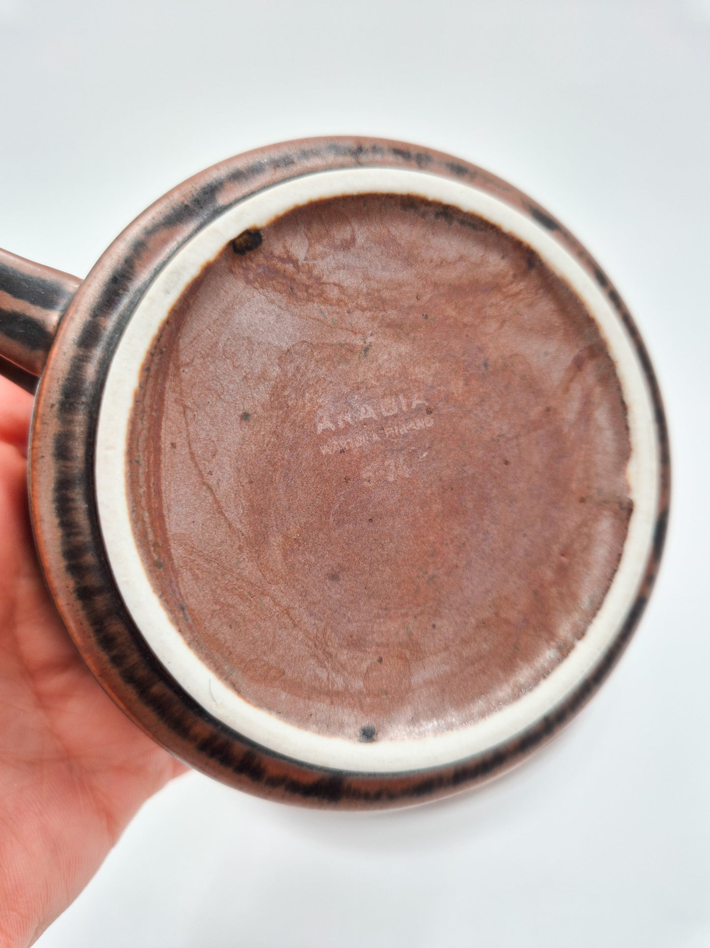 Vintage Arabia Finland Tea Cup and Saucer – Rustic Brown Nordic Stoneware