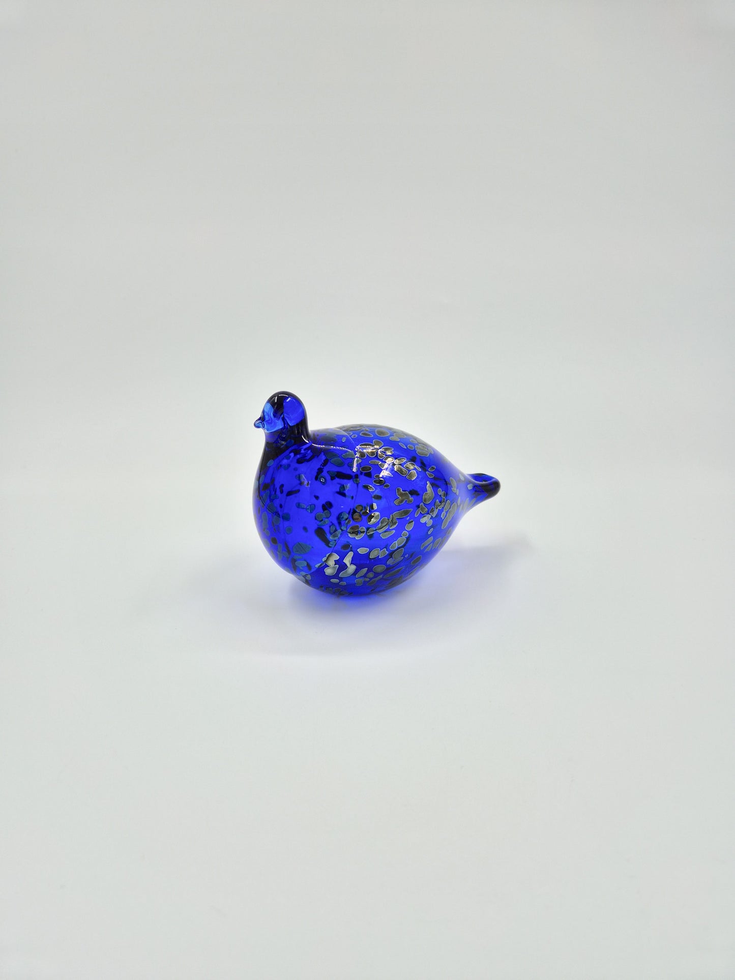 Espoon Taidelasi Glass Bird – Vintage Finnish Art Glass Sculpture – Dark Blue Hand Blown Glass Bird Figurine