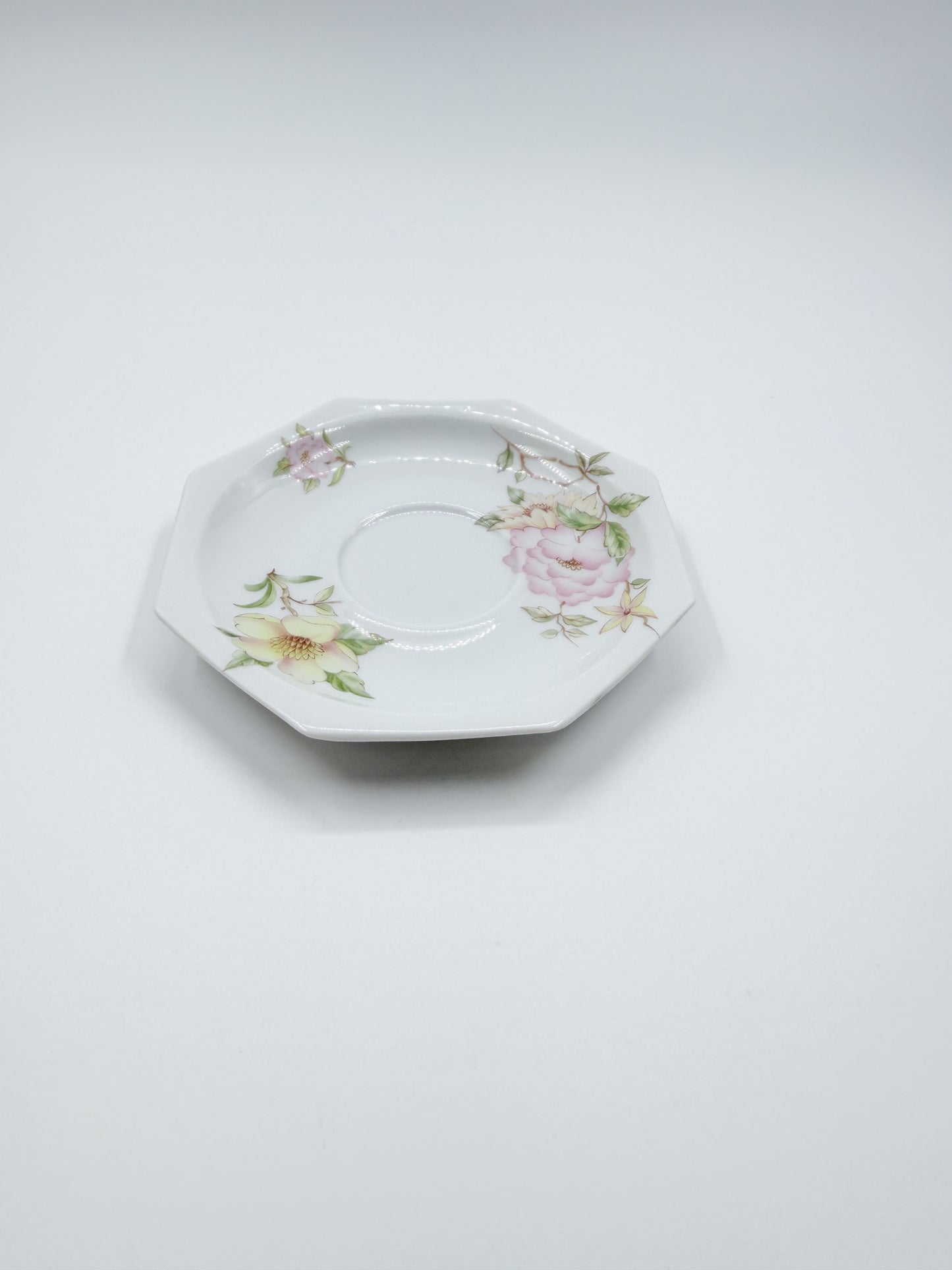 Limoges porseleinen koffiekopje, schoteltje en dessertbord