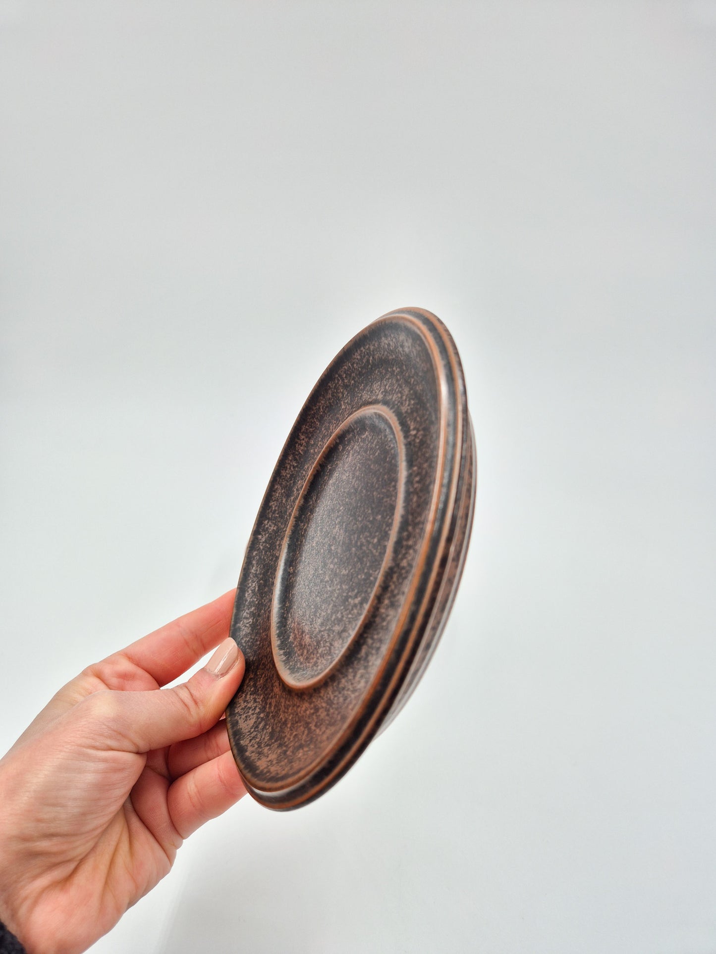 Vintage Arabia Finland Tea Cup and Saucer – Rustic Brown Nordic Stoneware