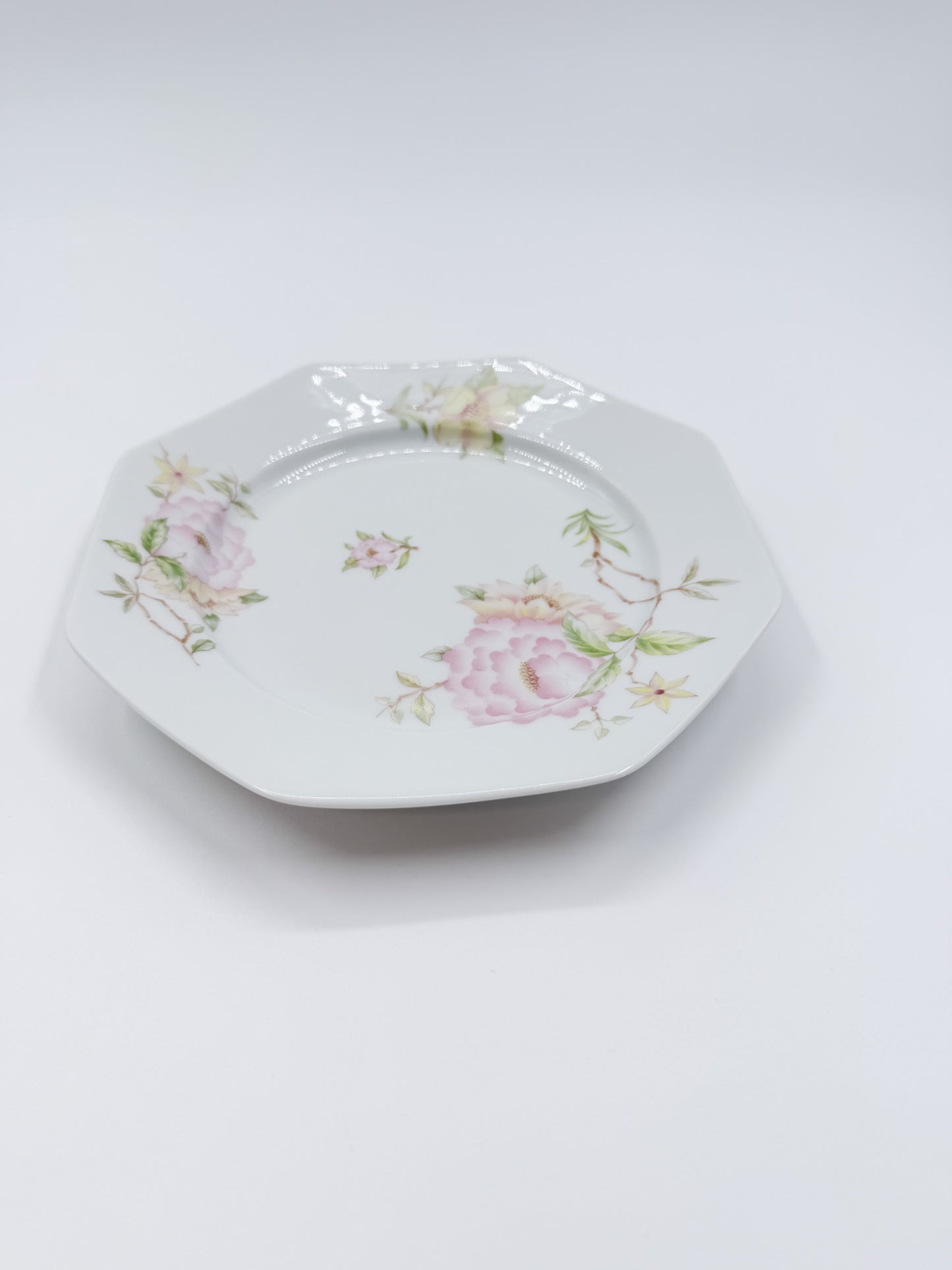 Limoges porseleinen koffiekopje, schoteltje en dessertbord