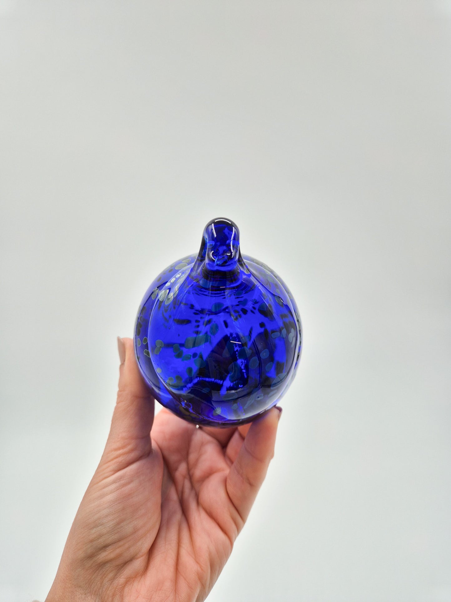Espoon Taidelasi Glass Bird – Vintage Finnish Art Glass Sculpture – Dark Blue Hand Blown Glass Bird Figurine