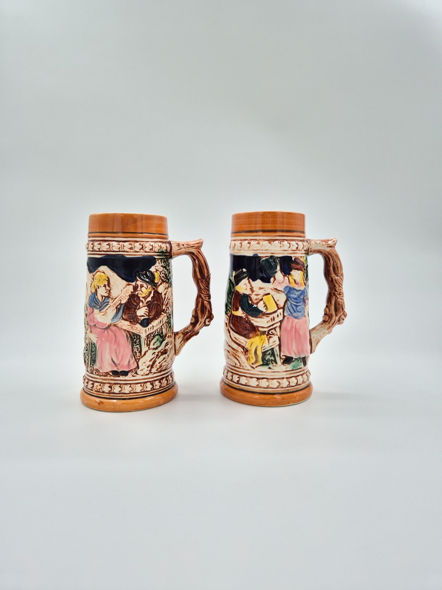 Vintage Pair of Ceramic Beer Steins