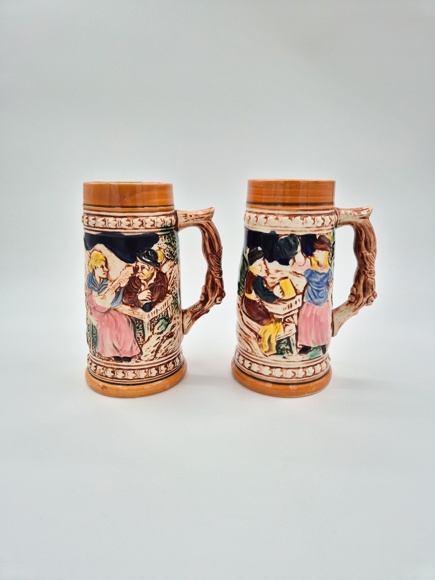 Vintage Pair of Ceramic Beer Steins