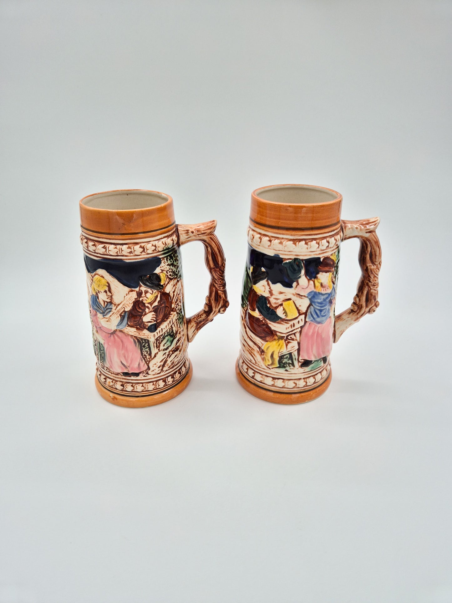 Vintage Pair of Ceramic Beer Steins