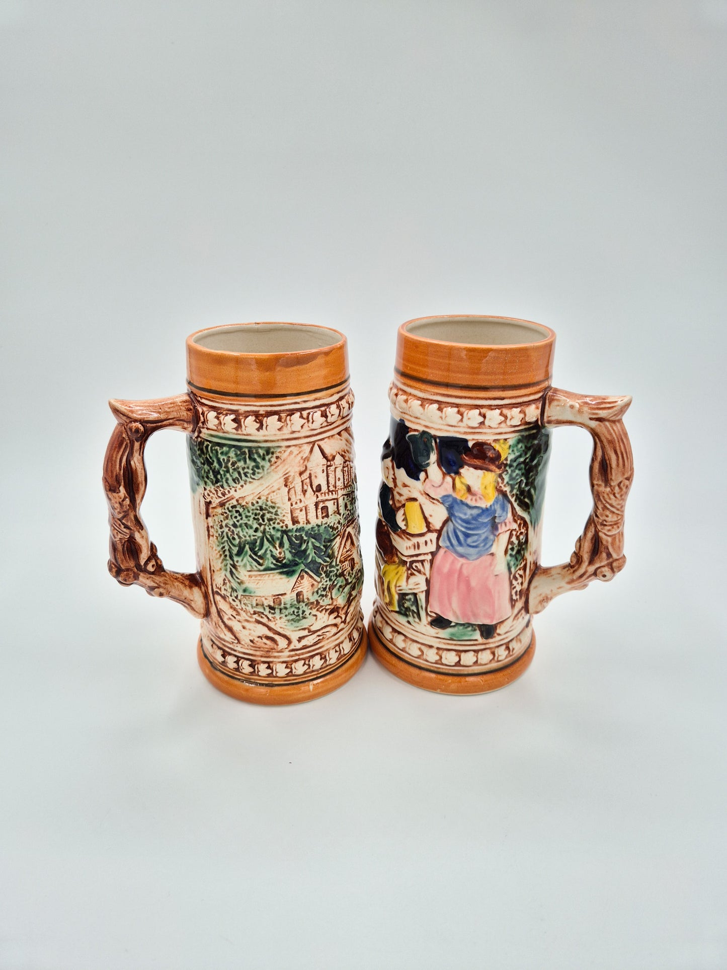 Vintage Pair of Ceramic Beer Steins