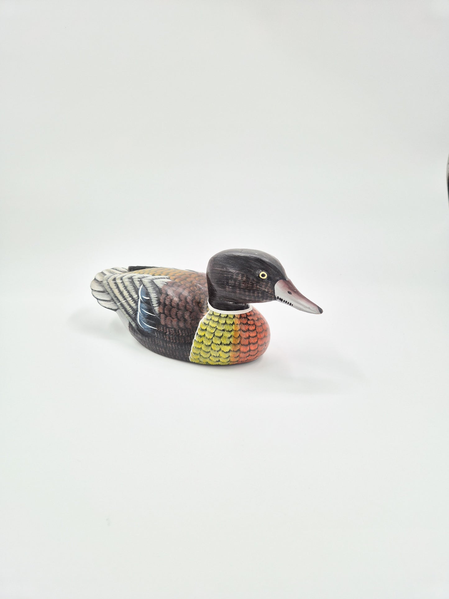 Vintage Hand Painted Wooden Duck Figurine