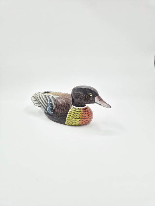 Vintage Hand Painted Wooden Duck Figurine