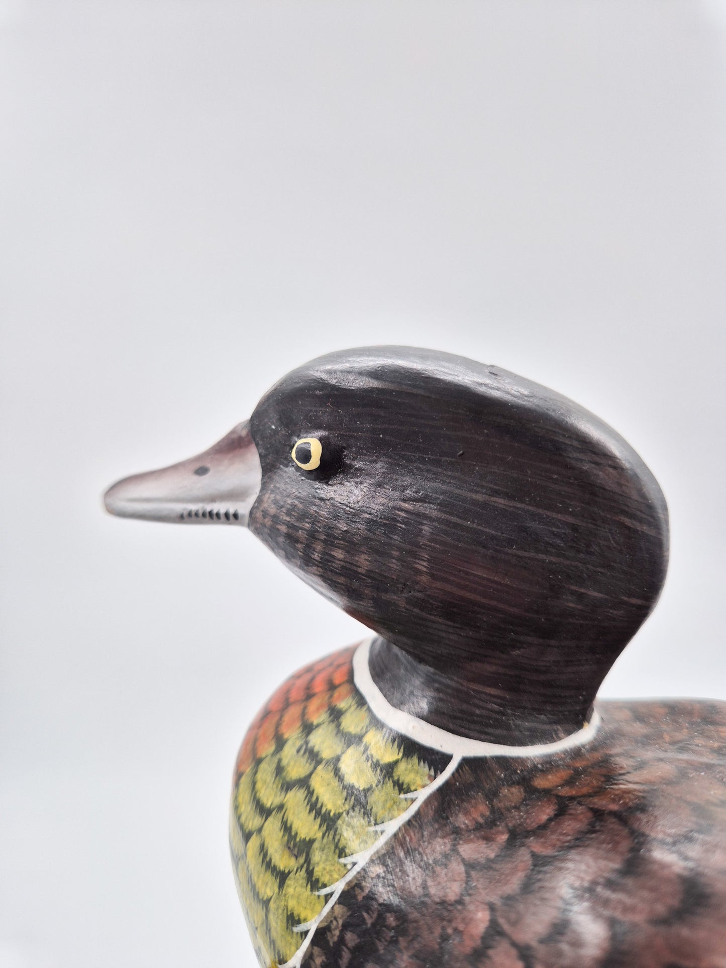 Vintage Hand Painted Wooden Duck Figurine