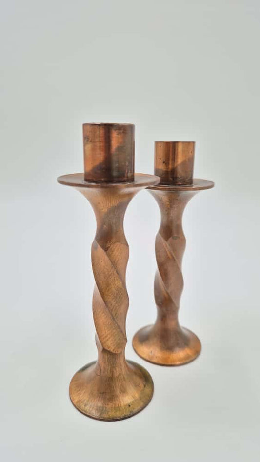 Vintage Brass Candle Holders (Set of 2)