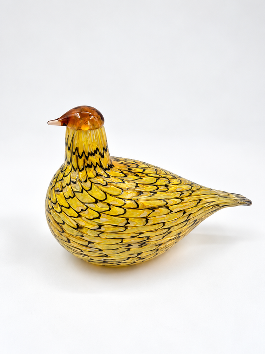 Oiva Toikka Summer Grouse (Kesäriekko) Glass Bird – Iittala / Nuutajärvi, Finland