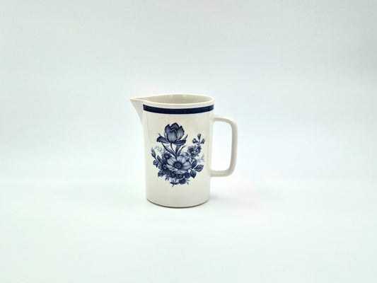 Vintage Upsala-Ekeby Gefle “Anemone” Pitcher – Blue Floral Jug – Sweden 1970s