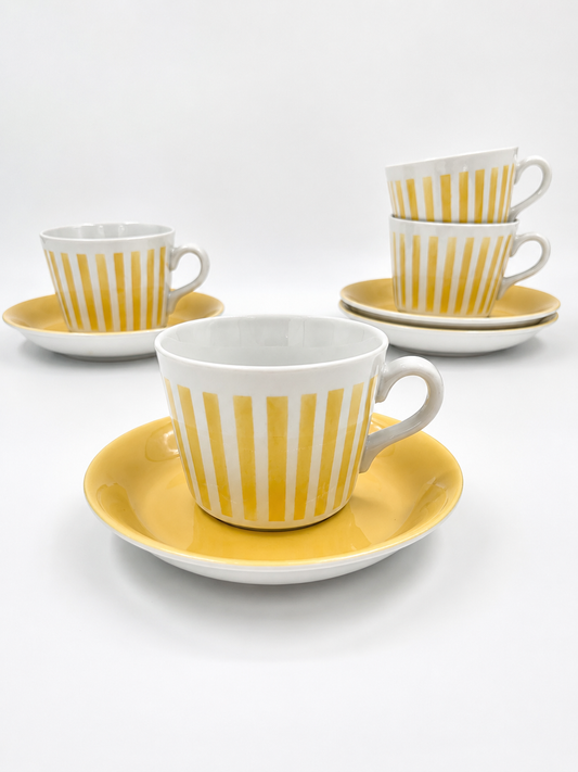 Arabia Aitta Yellow Coffee Cup & Saucer | Vintage Finnish Ceramic Coffee Set | Mid Century Scandinavian Tableware | Made in Finland