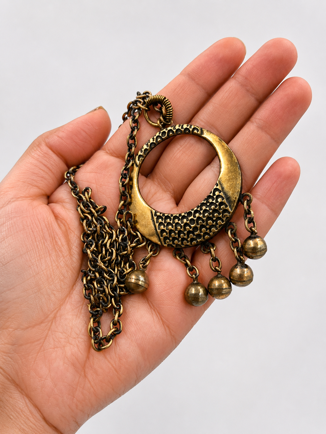 Pentti Sarpaneva Bronze Pendant Necklace, Finnish Brutalist Jewellery, 1960s 1970s Vintage Scandinavian Necklace