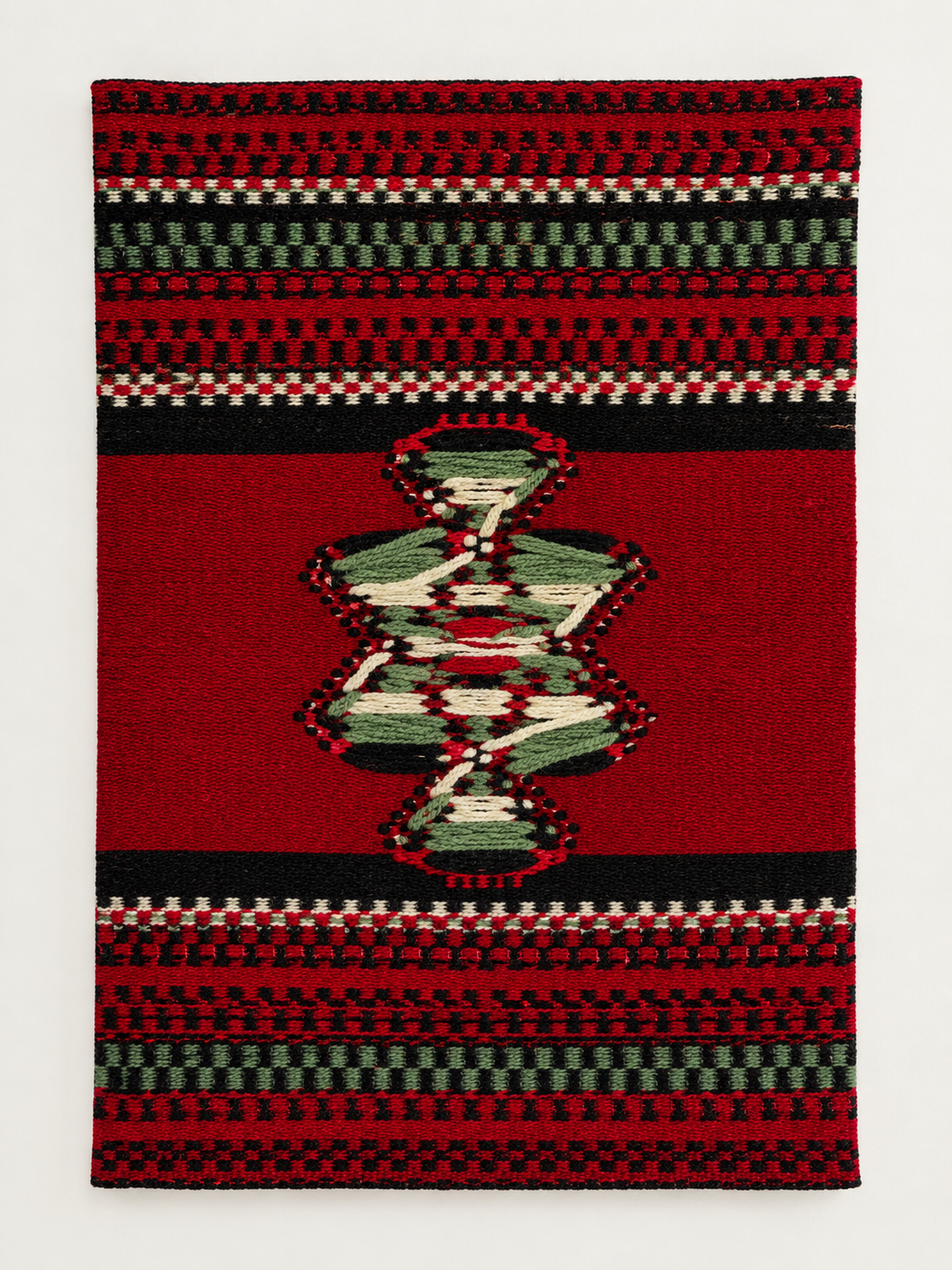 Vintage Finnish Karjalan Raanu Wall Hanging, Karelian Wool Textile