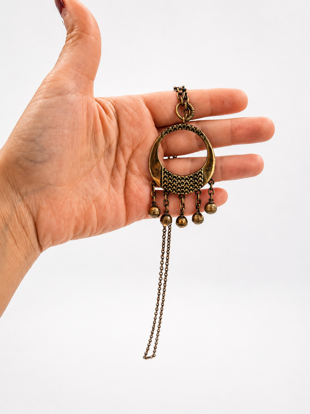 Pentti Sarpaneva Bronze Pendant Necklace, Finnish Brutalist Jewellery, 1960s 1970s Vintage Scandinavian Necklace