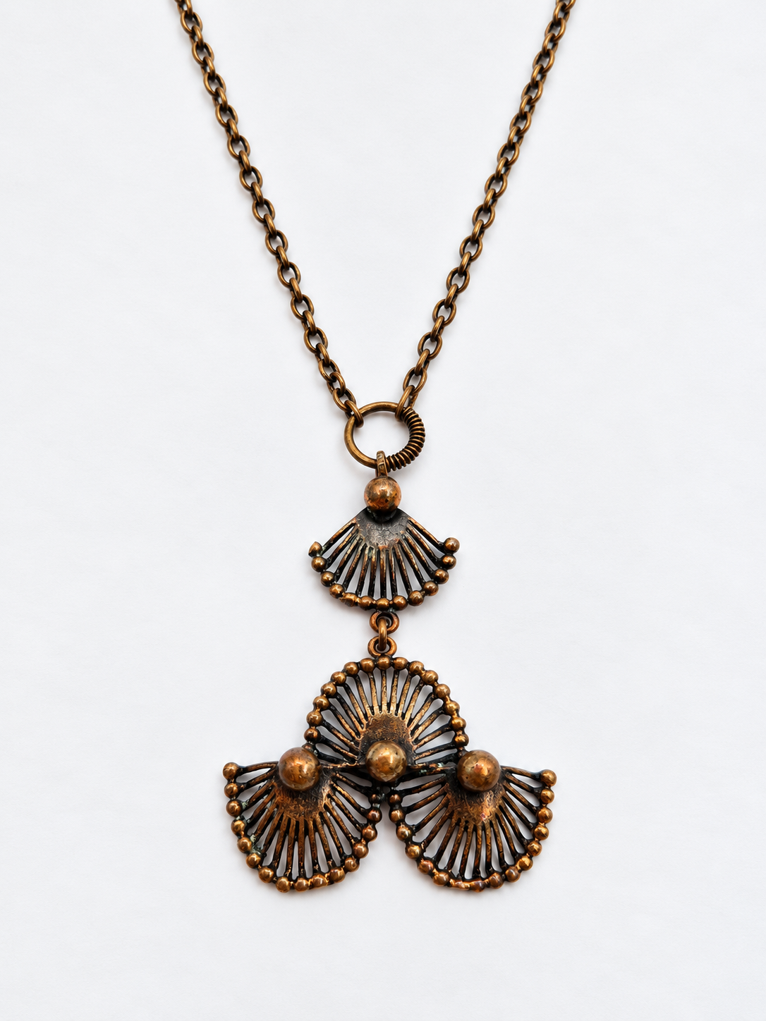 Pentti Sarpaneva Riikinkukko Bronze Necklace, Turun Hopea, Vintage Finnish Mid-Century Jewelry, Peacock Pendant