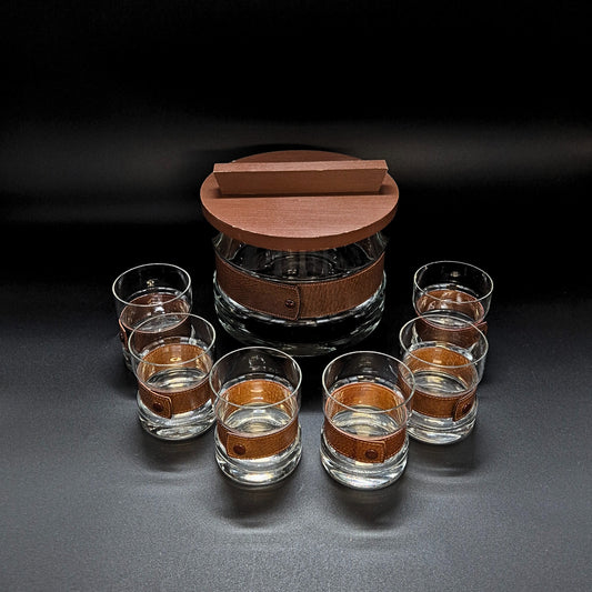Hot Drink Set – Wood, Glass & Leather