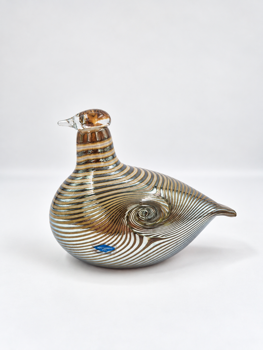 Oiva Toikka Alli Glass Bird, Signed O. Toikka Nuutajärvi, Vintage Finnish Art Glass