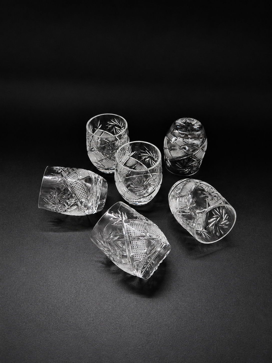 Set of Six Vintage Chrystal Schnapps Glass